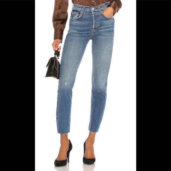 Re/Done High Rise Ankle Crop Jeans - Picture 11 of 13